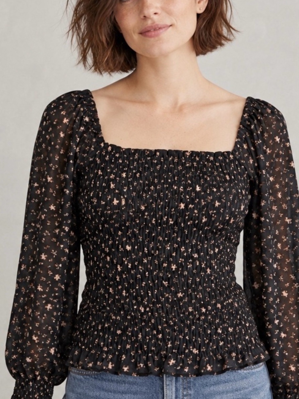 Madewell Lucie smocked top - NWT